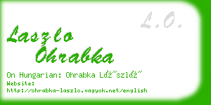 laszlo ohrabka business card